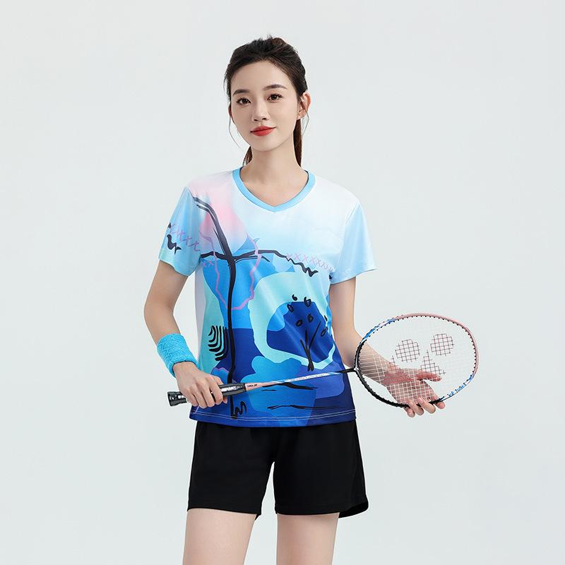 Children's badminton jersey sports suit boys and girls printed table tennis volleyball adult training game jersey wholesale