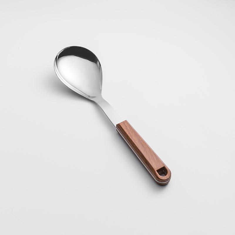 HANYANG Stainless Steel Stir-fry Spatula Large Soup Spoon Thickened Handle Spatula Cookware