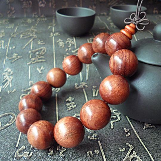 S410 Rosewood Bracelet, Male and Female Couple Buddha Bead Bracelet, Huanghuali Wood Hand Jewelry.