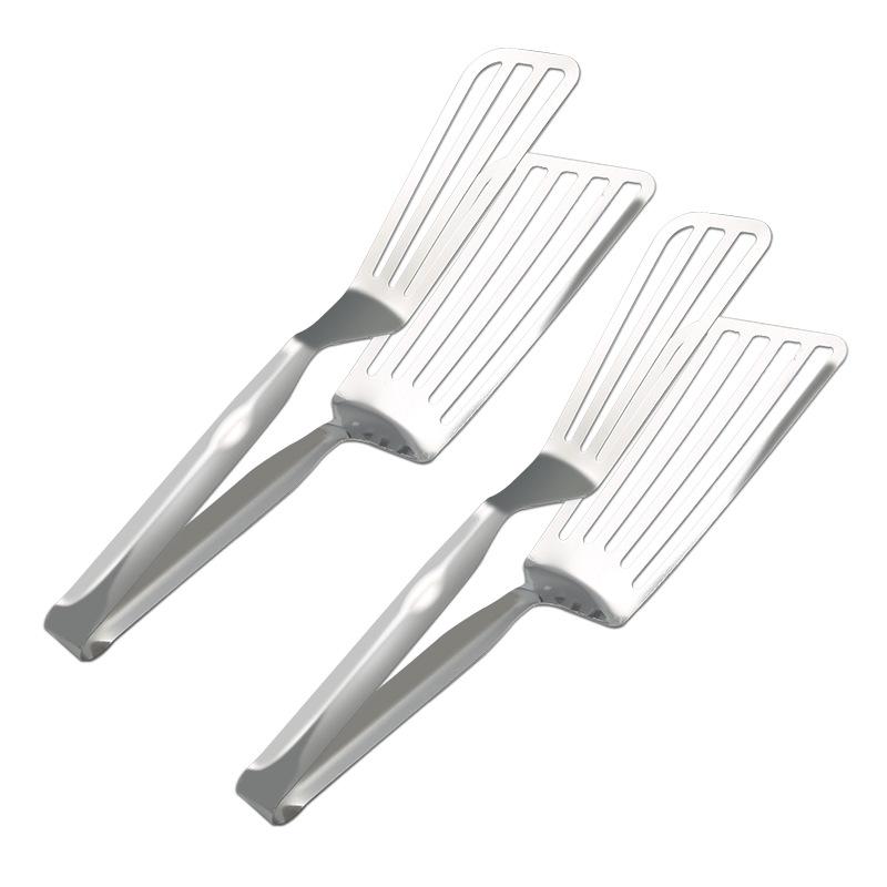 Stainless Steel Multifunctional Spatula and Food Clip for Frying and Barbecue