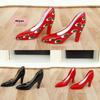 3 Pairs Dollhouse Mini Hand Drawn High Heels Shoes 1/12 Scale Miniature Shoe Decoration DIY Accessories for Dolls