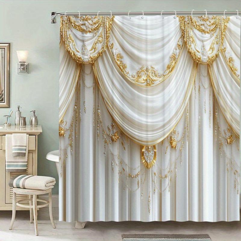 

Exquisite Decorative Patterns Washable Dirt-Resistant Shower Curtain Shower Head Waterproof Curtain For Home Decor W60H190(CM)-1 Pcs