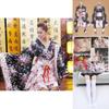 Elegant Japanese Kimono Cosplay Lolita Anime Maid Outfit With Full Accessories