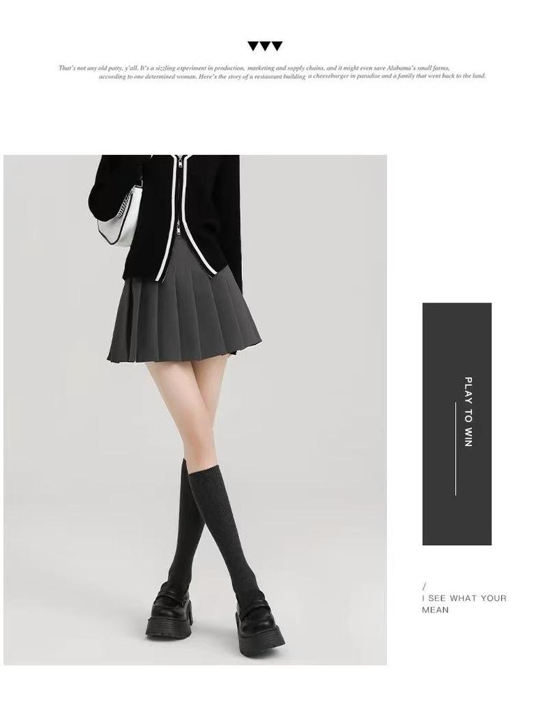 Women's Summer High-Waisted Pleated A-Line Skirt - Slimming, College Style, Anti-Exposure