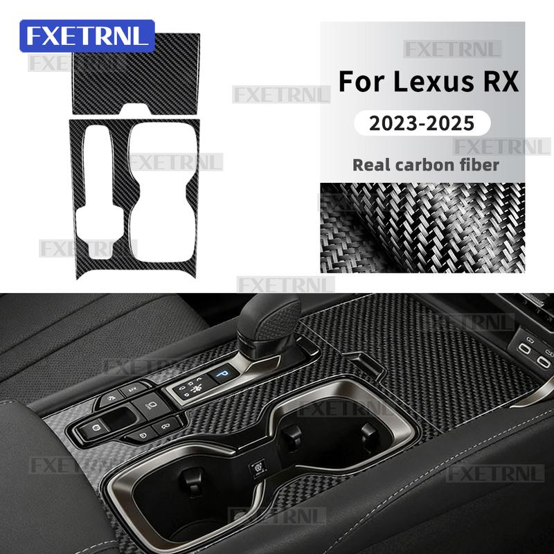 For 2024 2025 Lexus RX Car Interior Gear Shift Window Button Door Handle Real Soft Carbon Fiber Sticker LHD RHD Accessories