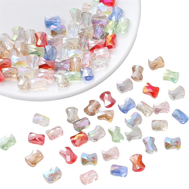 10Pcs Crystal Glass Beads Bow Loose Spacer Beads for Jewelry Making DIY Bracelet Necklace
