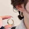 Luxury French Large Circle Plated Earrings with Niche Design