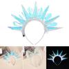 Glowing Headband for Women PVC LaserColor Hairhoop Halloween Party Headwear