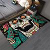 Colorful Sugar Skull Pattern Area Rug with Floral Artistic Design Suitable for use as an anti-slip for living room bedroom sofas