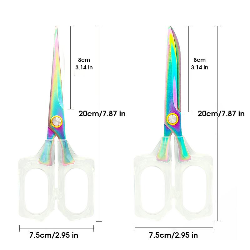 Office Scissors,Transparent Acrylic Handle Scissors Anti Rust,Handmade Diy Domestic Office Stationery,Paper Cut Pruning