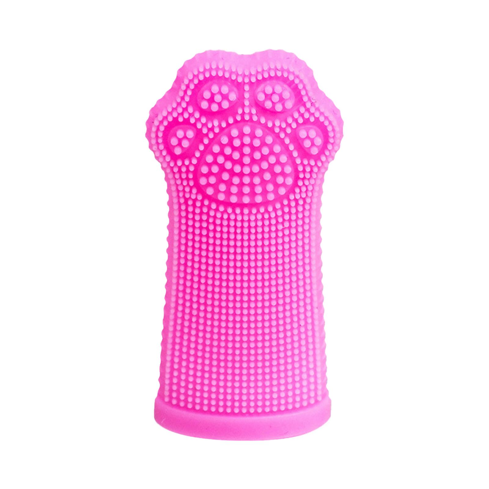 

Силиконовая зубная щетка для домашних животных, зубная щетка-напальчник для кошек и собак, накладка-напальчник для чистки полости рта питомца One Size розовый