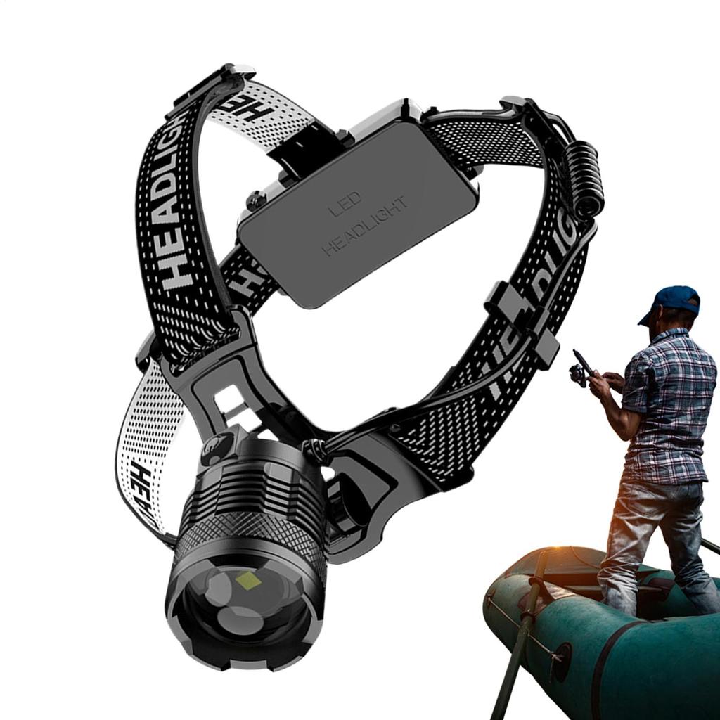 Rechargeable Headlamp Motion Sensor Waterproof Flashlight 15000 Lumen 3 Modes Adjustable Focus Headlamps For Adults Camping