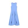 French holiday style temperament blue vest dress women's summer new design feeling waist thin a word long dress