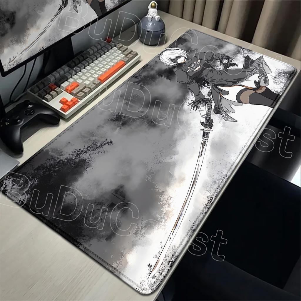 E-sports Pretty NieR:Alfombrilla de ratón Automata 2B Alfombrilla de goma grande para mesa Alfombrilla de ratón para juegos de PC Alfombrilla para escritorio de portátil Alfombrilla antideslizante para teclado de ordenador