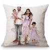 Baby Mother Parenting Art Cozy Family Hand Drawing Sketch Home Decoration Cotton Linen Sofa Throw Pillow Case Car Cushion Cover