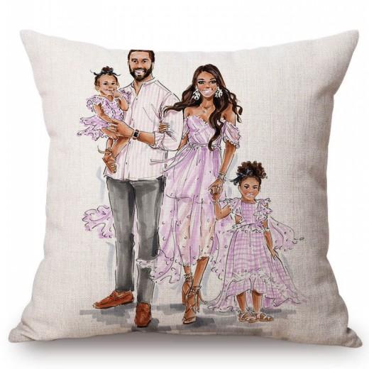 Baby Mother Parenting Art Cozy Family Hand Drawing Sketch Home Decoration Cotton Linen Sofa Throw Pillow Case Car Cushion Cover