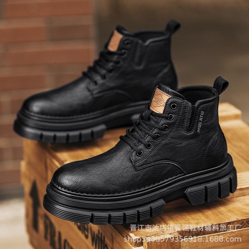 

Трендовая ретро универсальная спортивная и повседневная трендовая обувь, нескользящая и износостойкая обувь для активного отдыха, мужские удобные кожаные ботинки Мартин 39