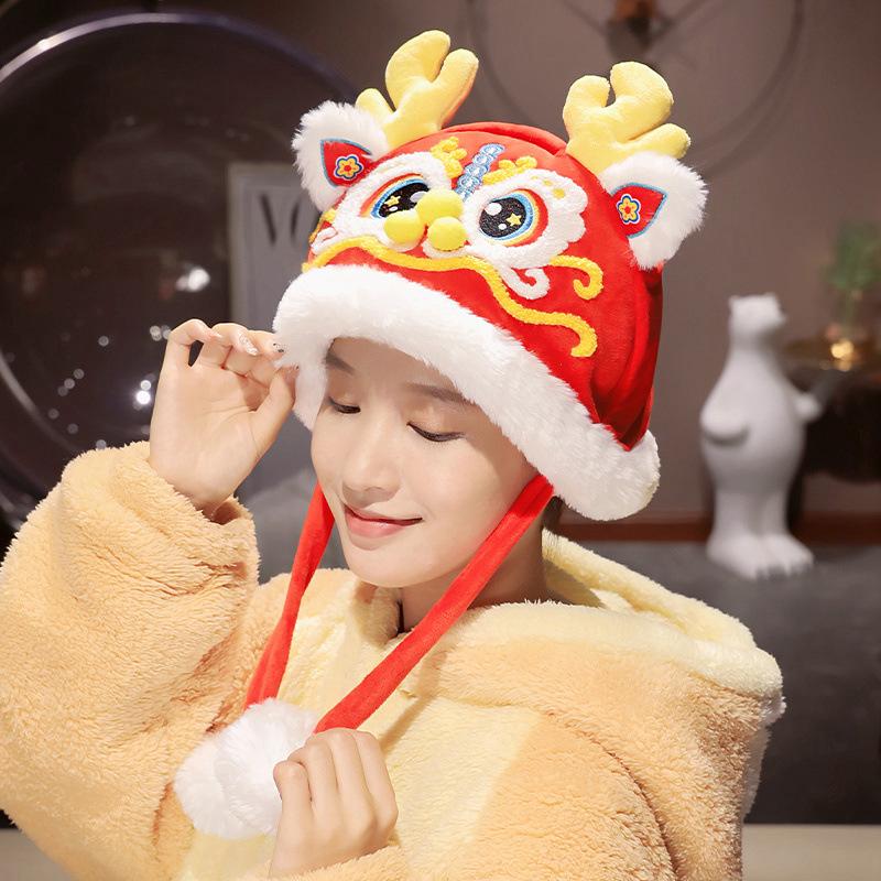 Year Of The Dragon Hat Faucet Hat New Year'S Children'S Chinese Style Hanfu Hat Adult Chinese New Year Decoration Festive Spring Festival Ceremony