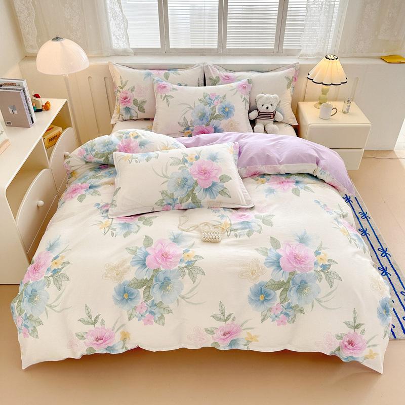 

Комплект літньої ковдри з чистої бавовни М яка дихаюча постільна білизна з 2 предметів для ліжок розміру Твін та Двоспальний, включає підодіяльник та набір наволочок 180 x 220cm