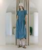 Etmont Side Shirring Dress Blue Green