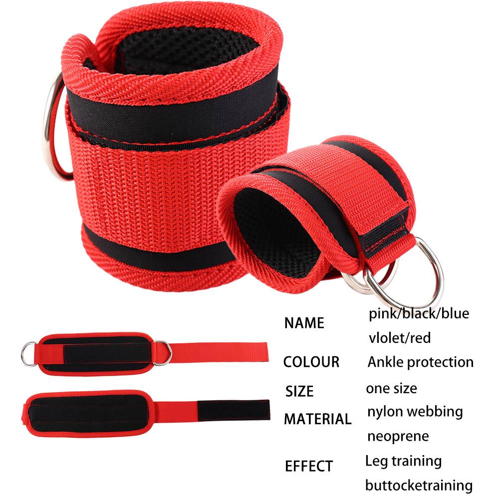 Ankle Buckle Double D-Ring Ankle Cuffs Leg Strength Trainer Cable Ankle Straps Gym Workouts