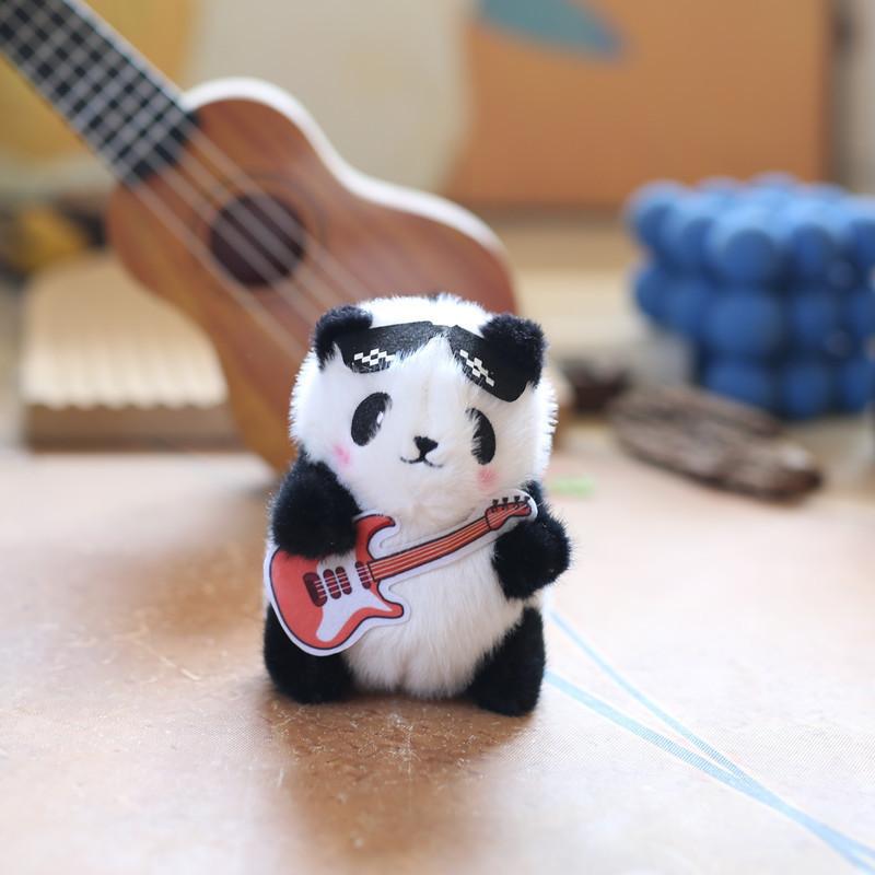 Adorable Panda Plush Toy Keychain Cute Bear Doll Bag Charm Soft Stuffed Animal