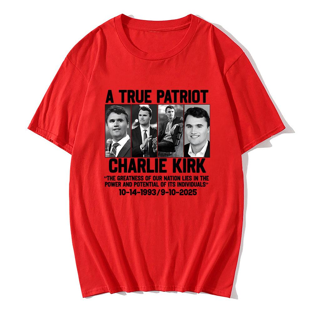 Pánské tričko CharlieKirk Freedom Live Free Tričko s krátkým rukávem Bavlněné Ležérní Trička Streetwear Unisex Amerika O-výstřih Pánská trička
