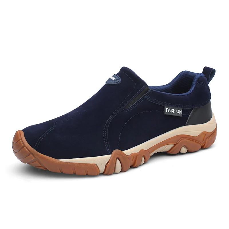 Fashion Men's Casual Sneakers Fashion Leather Breathable Outdoor Hiking Shoes Men Non-Slip Trekking Shoes Mens Moccasins Zapatos Hombre