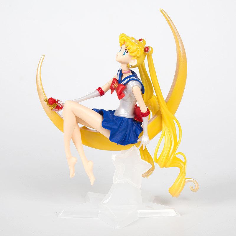 Crescent Moon Pretty Girl Cake Topper with Moon Base - Large Size Soldier Figurine