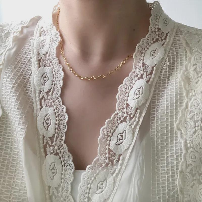 Colier și brățară XL363 Love Chain din titan, placate cu aur de 18K, perfecte pentru iubiți