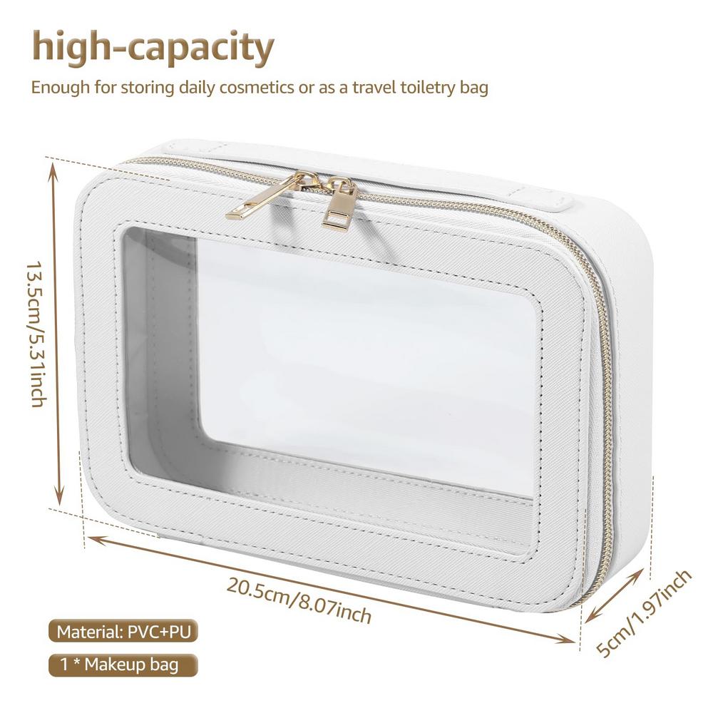 

Large Zippered Double-sided travel bag Transparent Waterproof Stylish makeup bag portable Toiletry Bag C