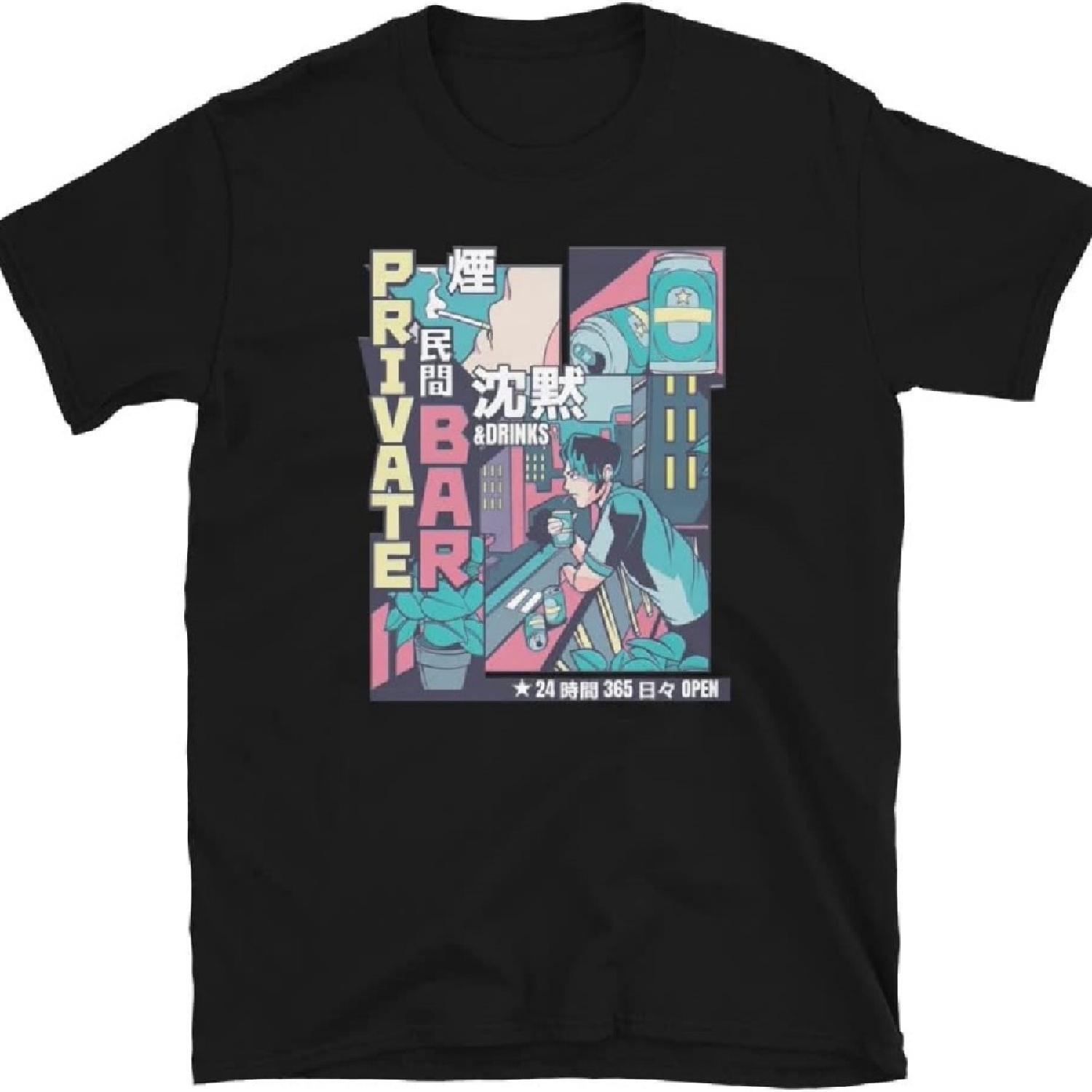 

Футболка в стиле аниме, частный бар, в стиле комиксов XXXXXL чёрный