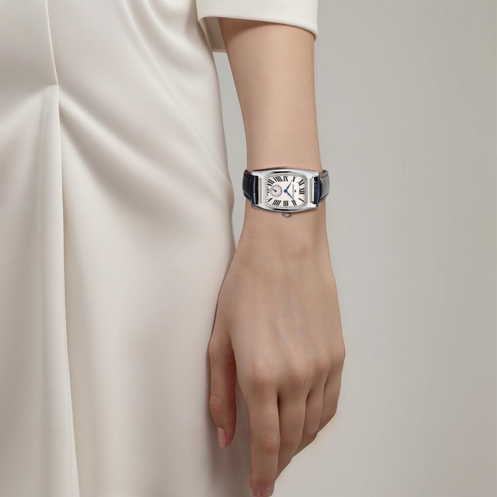 Hamilton American Classic Series Quartz Movement 50m Water Resistant Watch 27.3mm White Dial Stainless Steel Crystal Case Leather Strap H13421611