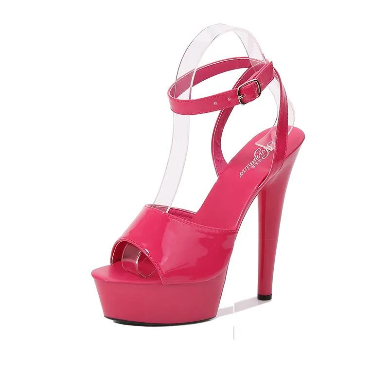 Fashion 2025 Spring Women Clear Heels Sexy Platform Sandals Slipper 13xm 15cm 20cm Girls Shoe for Party Club Drop Sale