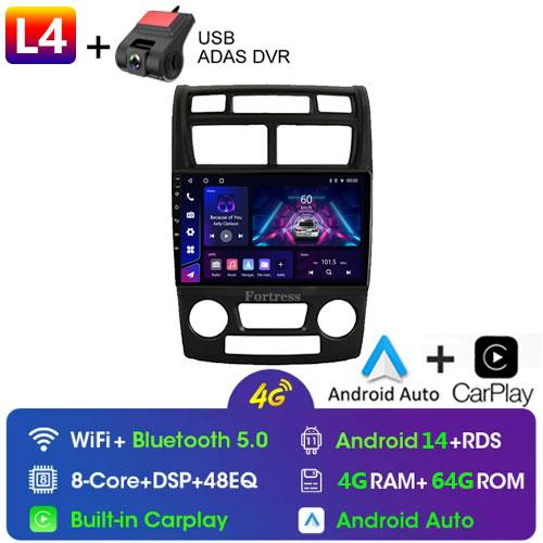 Fortress  Android 10 Car Radio For Kia Sportage 2 2004 2005 2006 2007-2010 Android Auto Multimedia Player Stereo BT 2din DVD HU