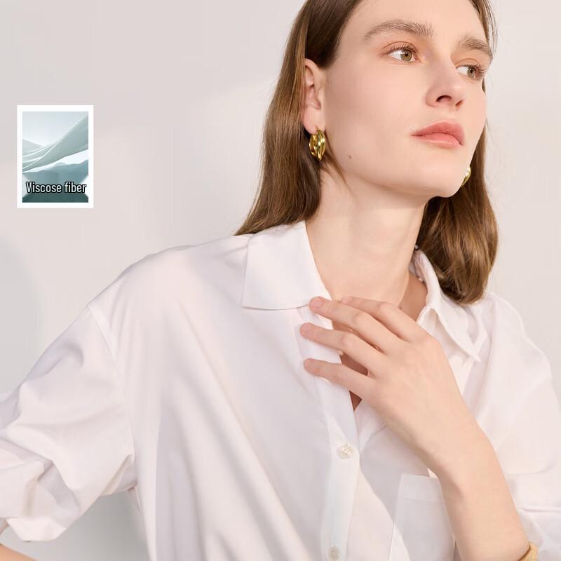

Sancai Women s 3/4 Sleeve White Commuter Blouse S