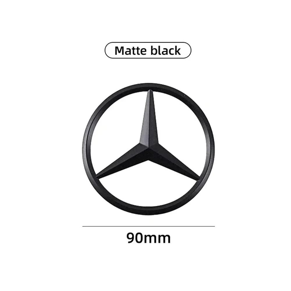 Adesivo de Carro Quente 90mm ABS Cromado Preto Logo Emblema Mercedes Estrela Traseira Para Mercedes Benz W203 W206 W212 X253 W167 W166 W247