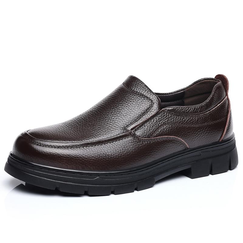 British Style Banquet Formal Shoes Men's Leather Casual Shoes Thick Sole Wear-resistant Interview Versatile Men's Business Shoes