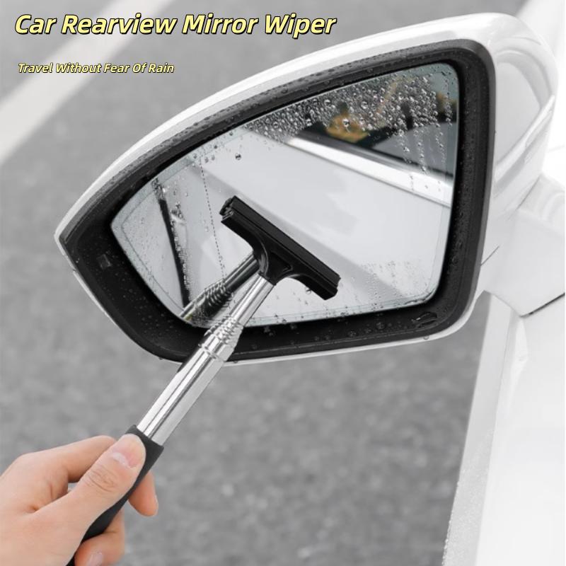 Summer Telescopic Car Rearview Mirror Wiper with Soft Handle Auto Glass Cleaning Defogger Essential Car Accessory
