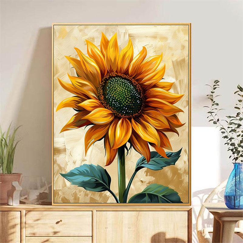 5d DIY Diamond Painting Cross Stitch Sunflower Handicrafts Diamond Embroidery Mosaic Plants Flowers Full Round Drill Home Decor