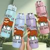 1PC Sloth Energy Loading Text 750ml Color Plastic Sports Water Bottle Leakproof Flip Straw Lid Suitable for Sports Office Home Use