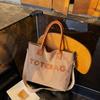 Vintage Tote Bag Large Capacity Commuter Shoulder Bag Women's Letter Crossbody Bag