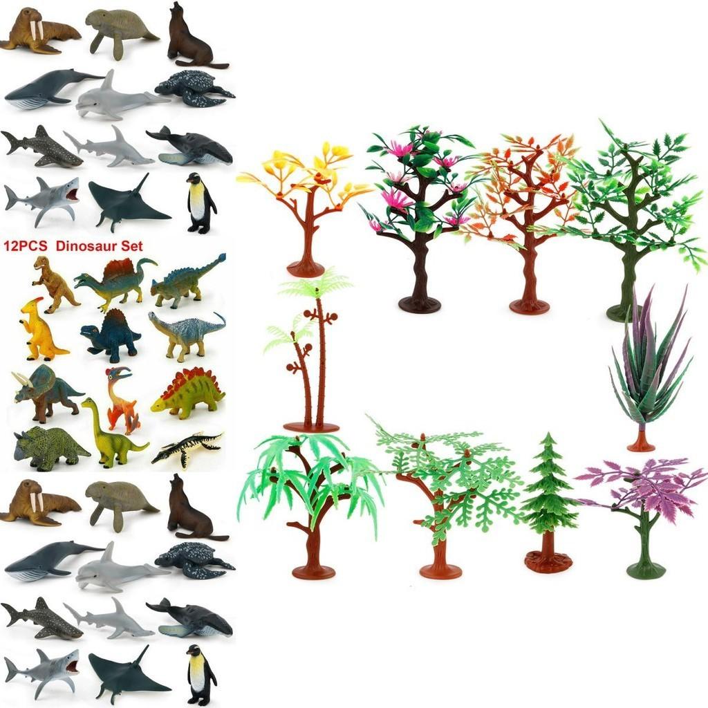 12pcs Kids Toys Small Plastic Figures Complete Sea Zoo Animal Safari Set For Learning Fun