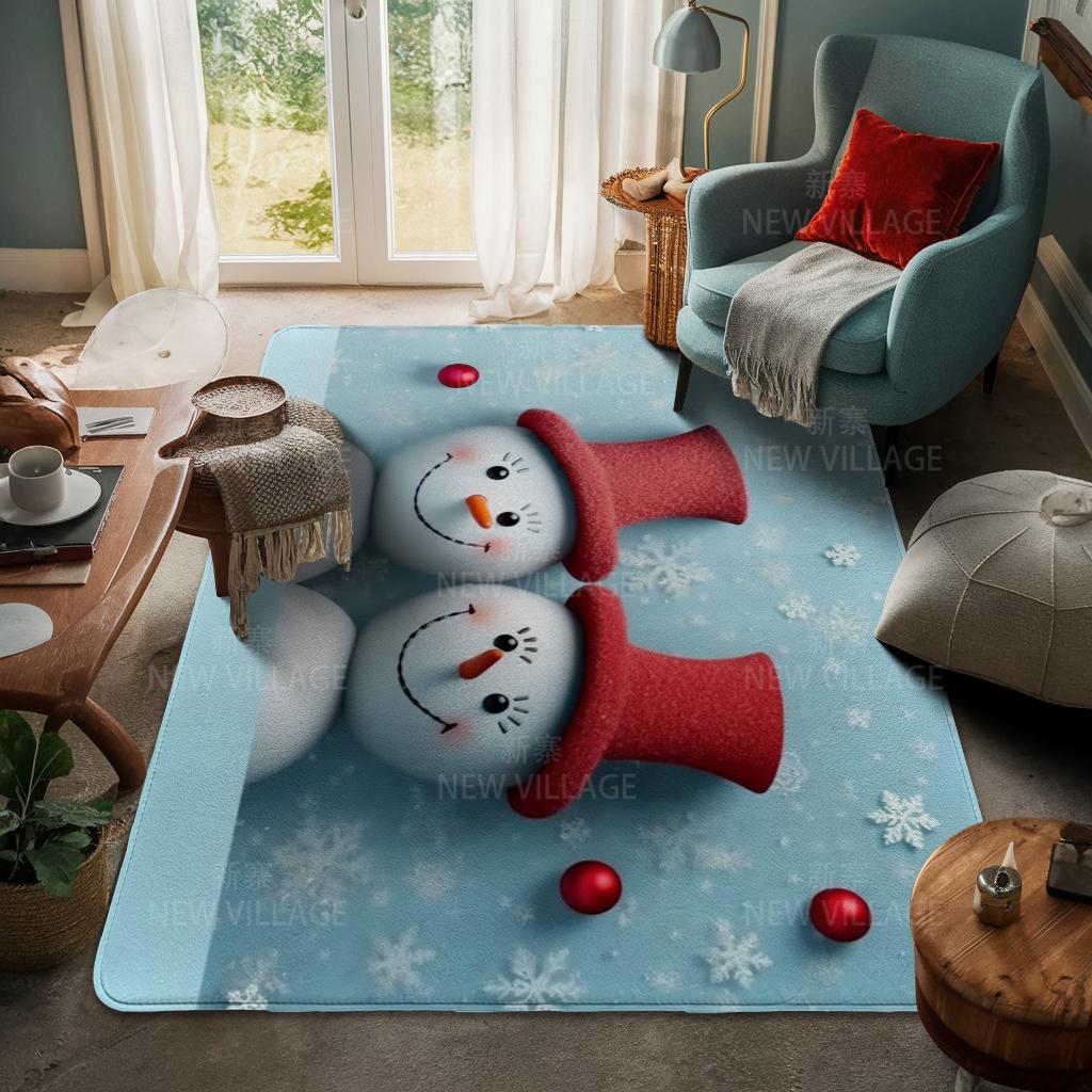 House Entrance Carpet Home Door Mat Living Room Bath Foot Bathroom Non-slip Water Absorption Rugs Bath Merry Christmas Winter