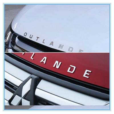 3D Letters Hood Emblem Logo Badge Car Stickers Styling Car Accessories Wording For Mitsubishi Outlander ABS Chrome