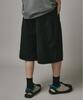 Beodeonteu Layered Cargo Twill Cotton Bermuda Shorts [Black]