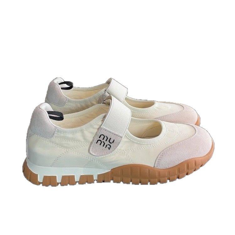 French Yellow Mary Jane Dexun Women's Shoes 2025 Summer New Inner Height Increase Velcro Shallow Canvas Shoes Single Shoes