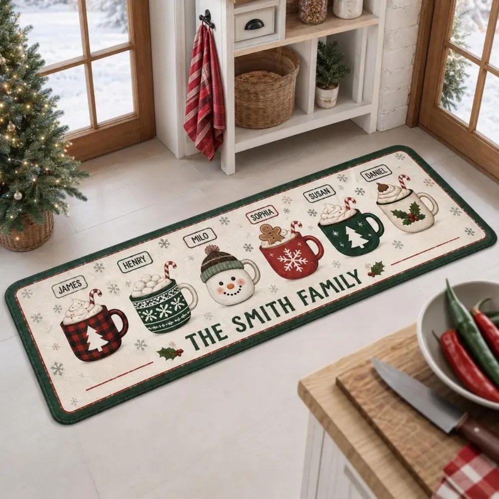 Christmas Long Rug Entrance Floor Mat for Welcome at Doorway Anti-slip Kitchen Corridor Rug 2027 Home Decoration