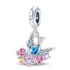 Trendy 925 Silver Large Billed Bir White Dove Parrot Feather Charms Beads Fit Pan 925 Original Bracelets DIY Luxury Fine Jewelry