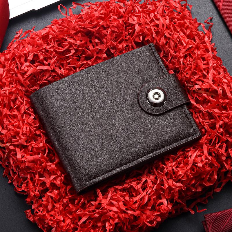 Men's Wallet Hasp Short Wallets for Men Made of Natural Leather PU Wallet Card Holder Perfect for You Magnetic Purses Small